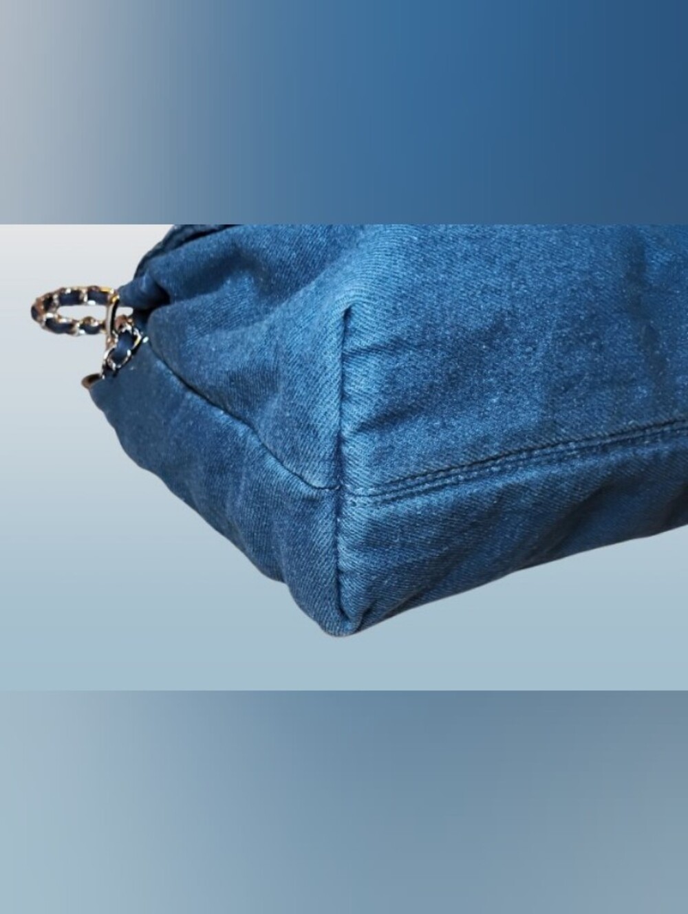 Denim Shoulder/Crossbody Bag NEW Chain/Denim Handle- SHW - Picture 6 of 9